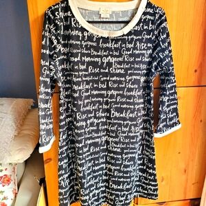 Kate Spade Black & Cream Cotton Blend Nightdress Size Large